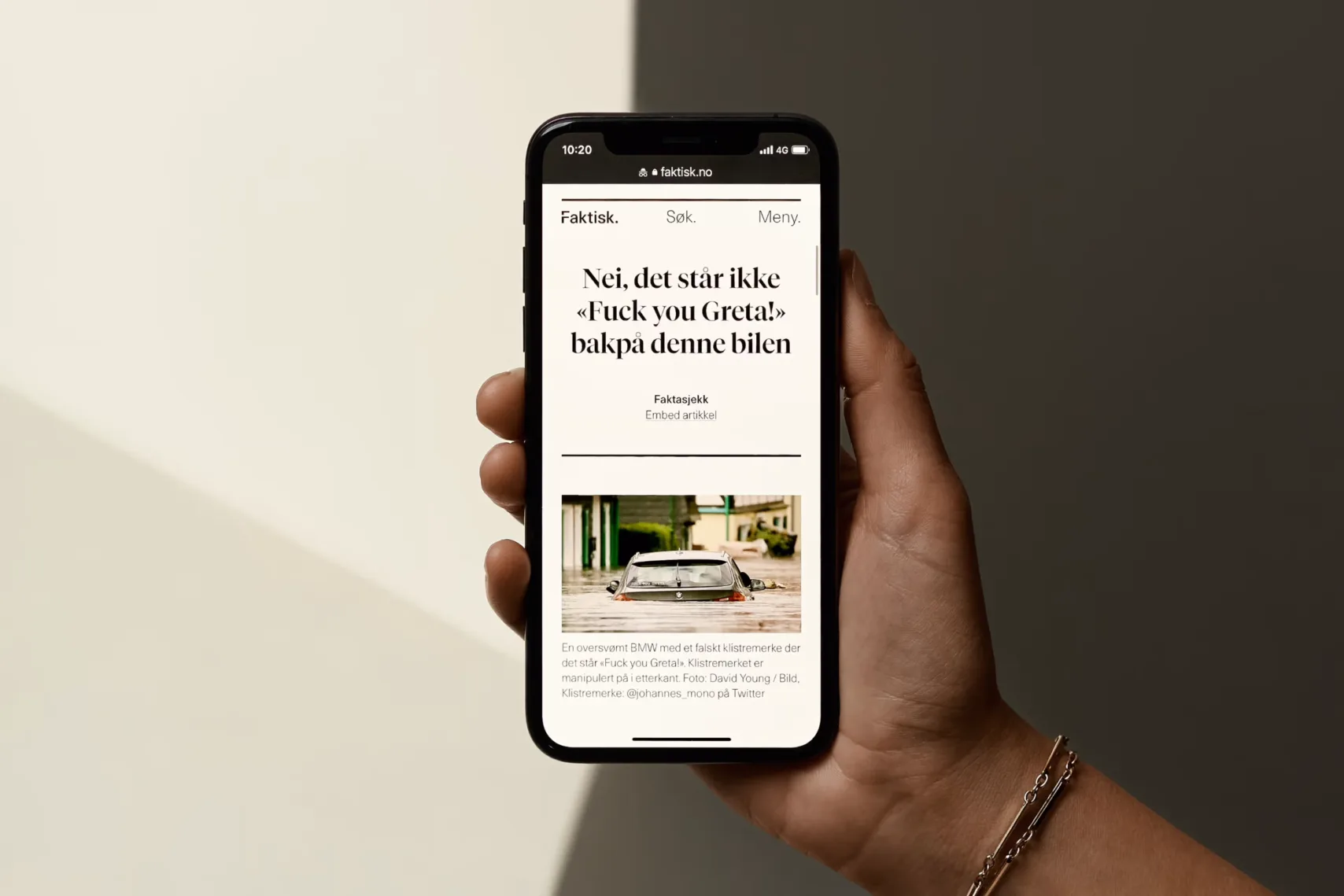 Faktisk.no nettstedet på mobil Faktisk.no nettstedet på mobil