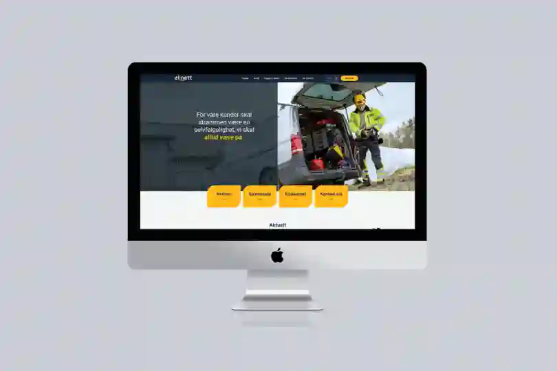 Skjermbilde av nettsiden til elinett på desktop