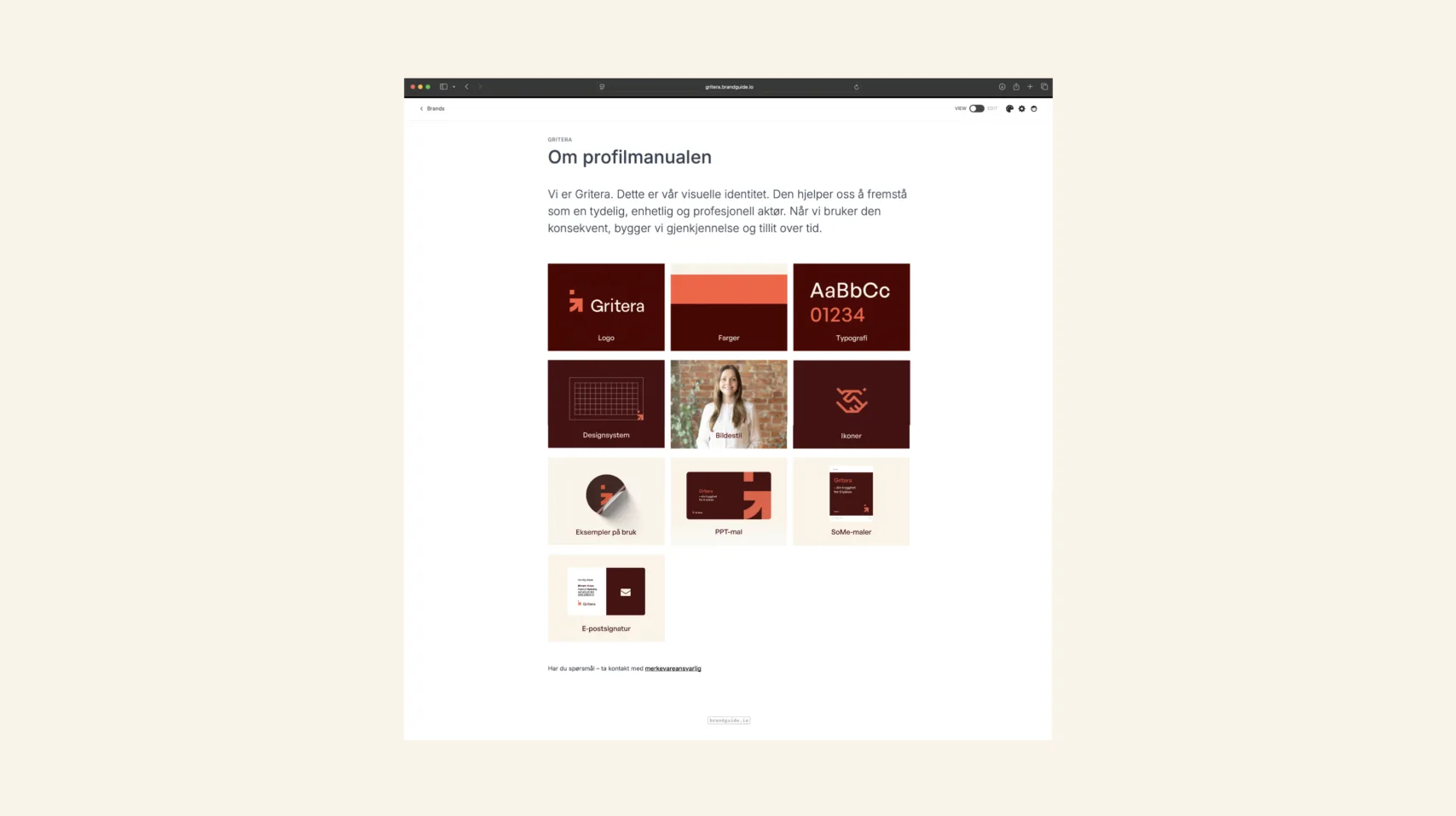 Gritera visuelt fremstilt